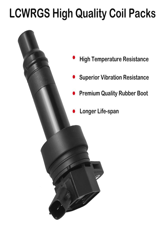 LCWRGS Ignition Coil Packs of 4 Fits for L4 1.6L 2012 2013 2014 2015 2016 2017 Kia Rio Soul Hyundai Accent Veloster 1.6 Coils Replaces# UF652 C1803 - Image 2